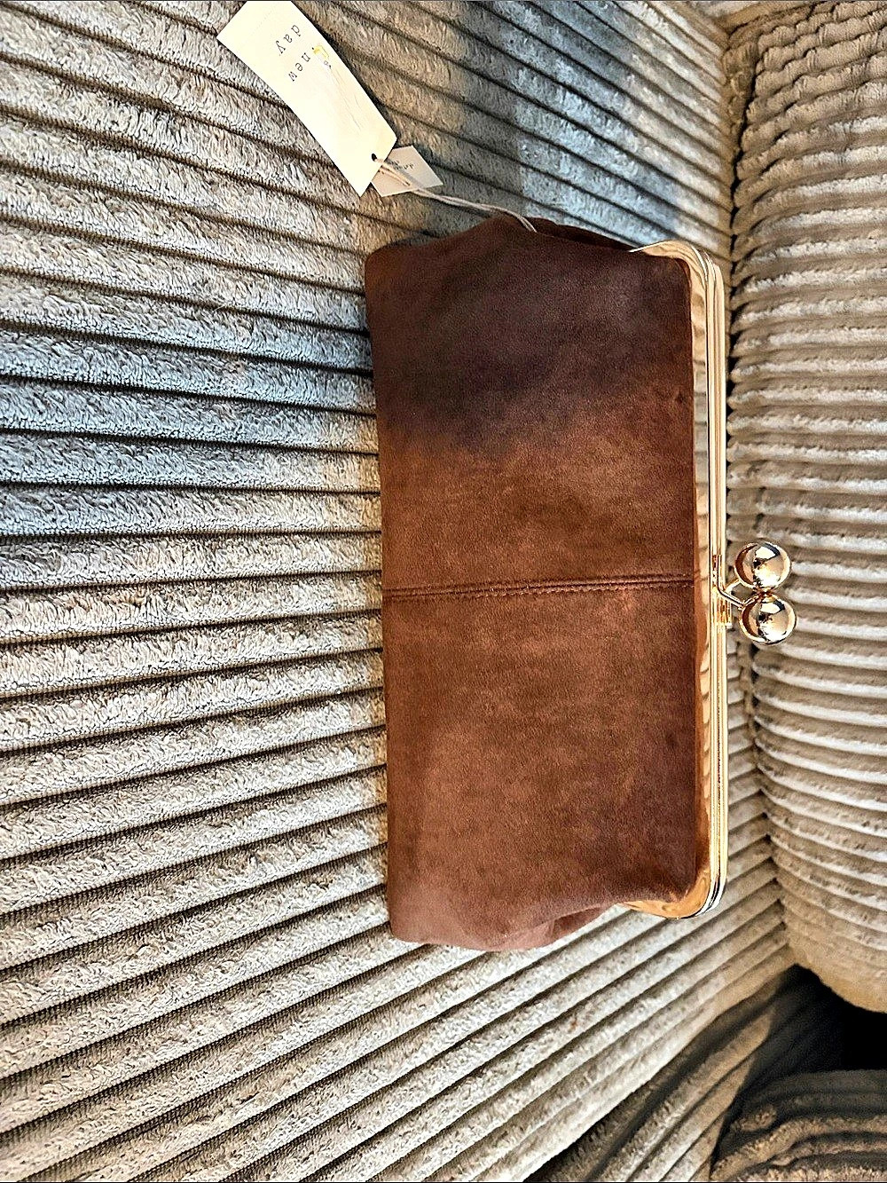 A new day Brown Frame Wristlet Clutch NWT